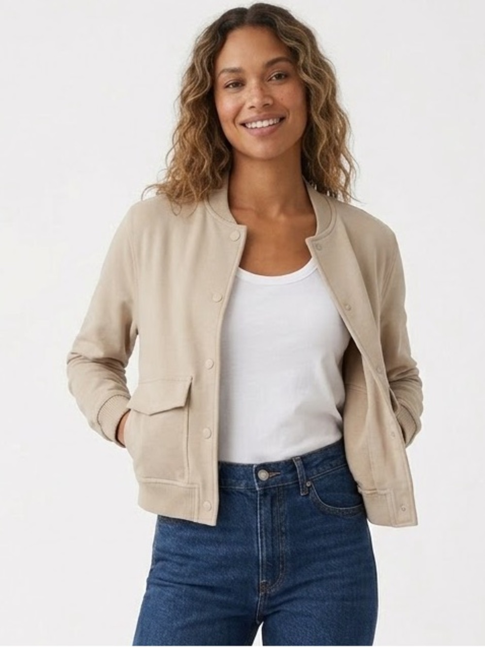 Joie Beige Bomber Jacket Women's Small